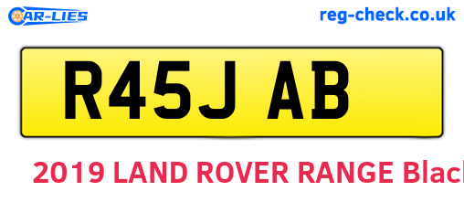 R45JAB are the vehicle registration plates.