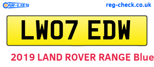 LW07EDW are the vehicle registration plates.