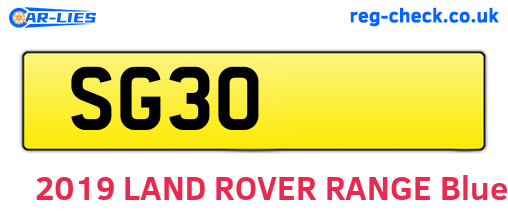 SG30 are the vehicle registration plates.