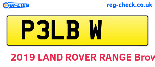 P3LBW are the vehicle registration plates.