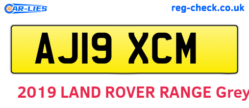 AJ19XCM are the vehicle registration plates.