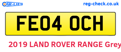 FE04OCH are the vehicle registration plates.
