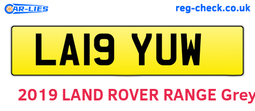 LA19YUW are the vehicle registration plates.
