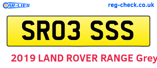 SR03SSS are the vehicle registration plates.