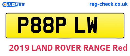 P88PLW are the vehicle registration plates.