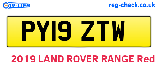 PY19ZTW are the vehicle registration plates.