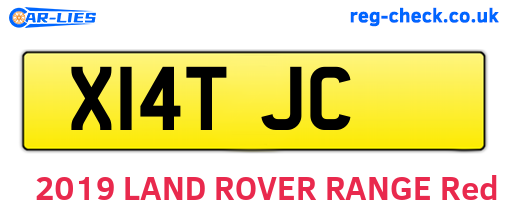 X14TJC are the vehicle registration plates.