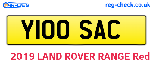 Y100SAC are the vehicle registration plates.