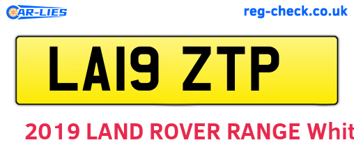 LA19ZTP are the vehicle registration plates.