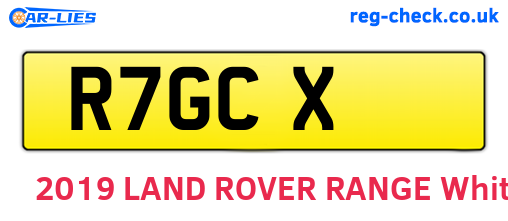 R7GCX are the vehicle registration plates.