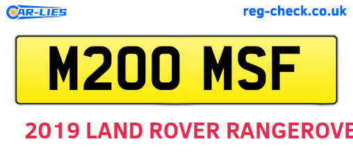 M200MSF are the vehicle registration plates.