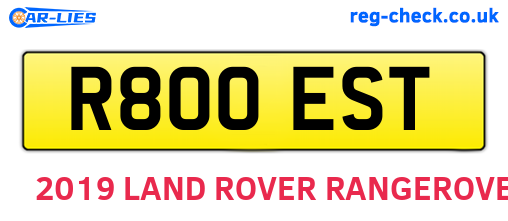 R800EST are the vehicle registration plates.