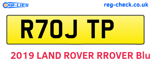 R70JTP are the vehicle registration plates.