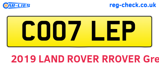 CO07LEP are the vehicle registration plates.