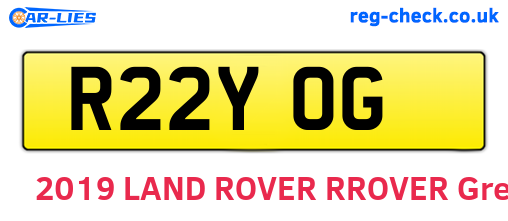 R22YOG are the vehicle registration plates.