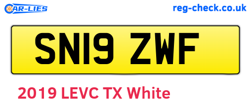 SN19ZWF are the vehicle registration plates.
