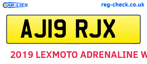 AJ19RJX are the vehicle registration plates.