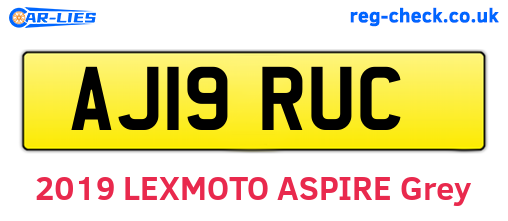AJ19RUC are the vehicle registration plates.