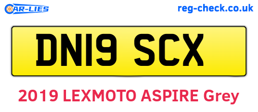 DN19SCX are the vehicle registration plates.