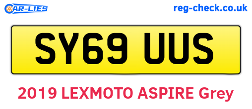 SY69UUS are the vehicle registration plates.