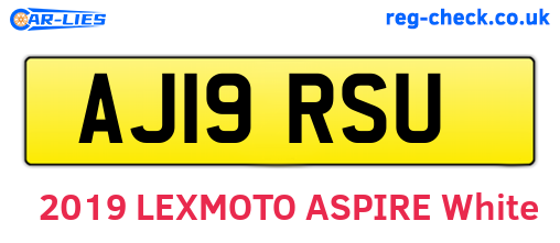 AJ19RSU are the vehicle registration plates.