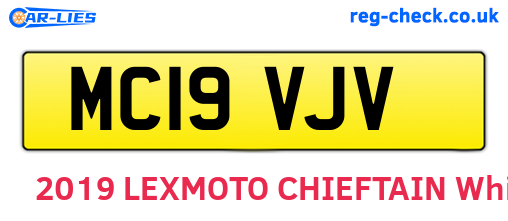 MC19VJV are the vehicle registration plates.