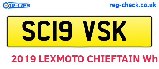 SC19VSK are the vehicle registration plates.