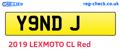 Y9NDJ are the vehicle registration plates.