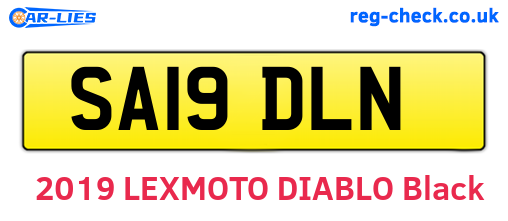 SA19DLN are the vehicle registration plates.