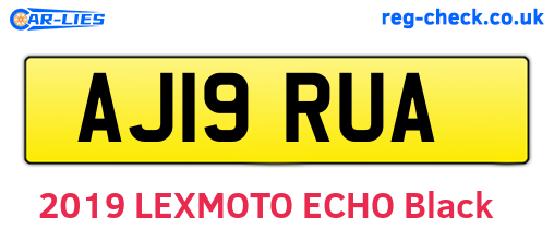 AJ19RUA are the vehicle registration plates.