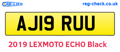 AJ19RUU are the vehicle registration plates.