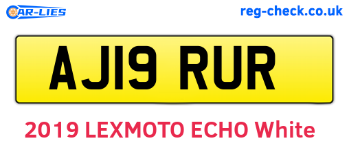 AJ19RUR are the vehicle registration plates.