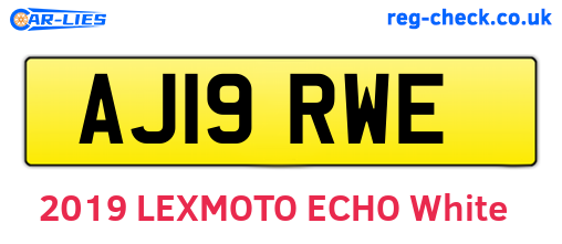 AJ19RWE are the vehicle registration plates.