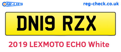 DN19RZX are the vehicle registration plates.