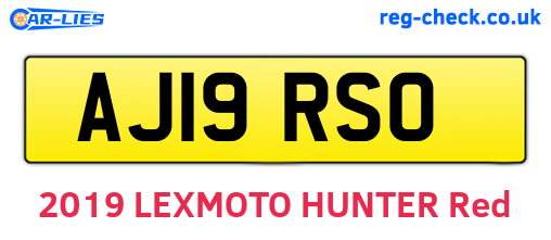 AJ19RSO are the vehicle registration plates.