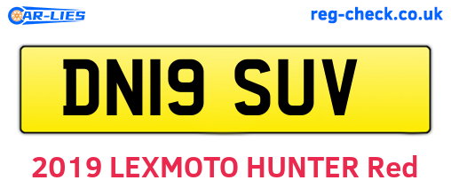 DN19SUV are the vehicle registration plates.