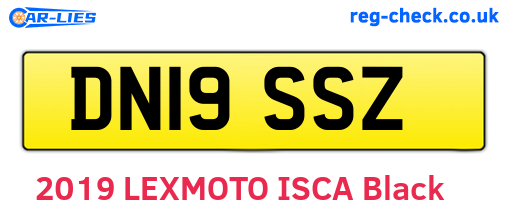 DN19SSZ are the vehicle registration plates.