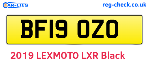 BF19OZO are the vehicle registration plates.
