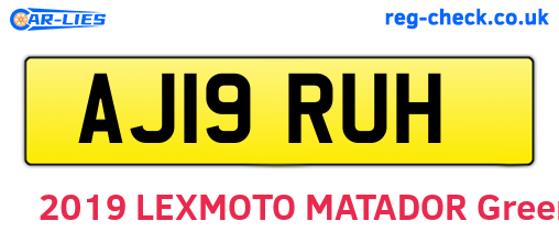 AJ19RUH are the vehicle registration plates.