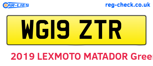 WG19ZTR are the vehicle registration plates.