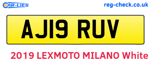AJ19RUV are the vehicle registration plates.