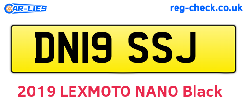 DN19SSJ are the vehicle registration plates.