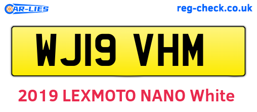WJ19VHM are the vehicle registration plates.
