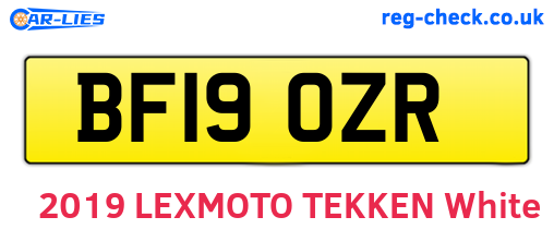 BF19OZR are the vehicle registration plates.