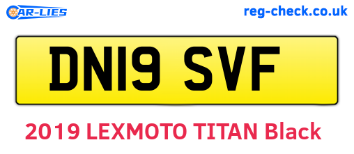 DN19SVF are the vehicle registration plates.