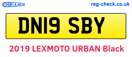 DN19SBY are the vehicle registration plates.