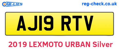 AJ19RTV are the vehicle registration plates.