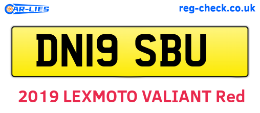 DN19SBU are the vehicle registration plates.