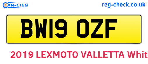 BW19OZF are the vehicle registration plates.