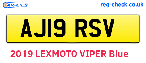 AJ19RSV are the vehicle registration plates.